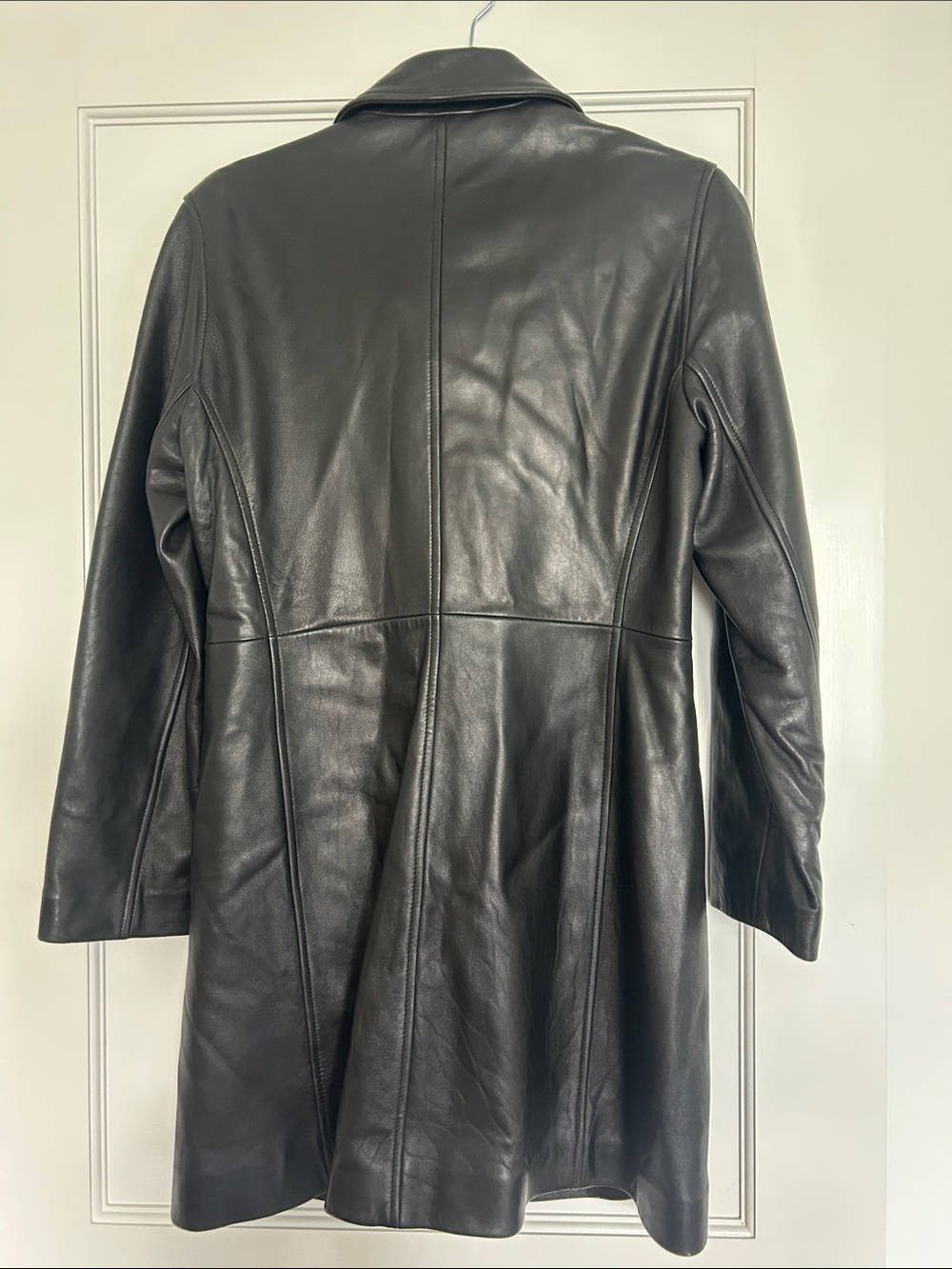 AM.STUDIO Women's Black Leather Button-Front Coat - Size PM - Picture 6 of 6